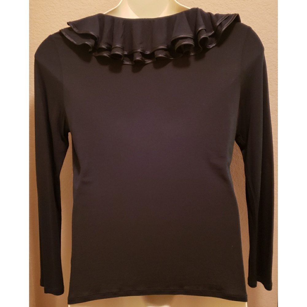Lauren Ralph Lauren Ruffle-Trim Top - Picture 3 of 4